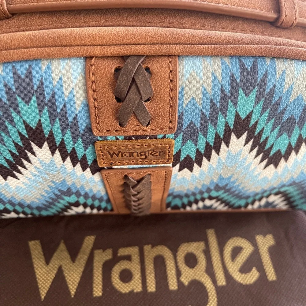 Wrangler Brown and Turquoise Chevron Makeup Organizer